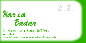 maria badar business card